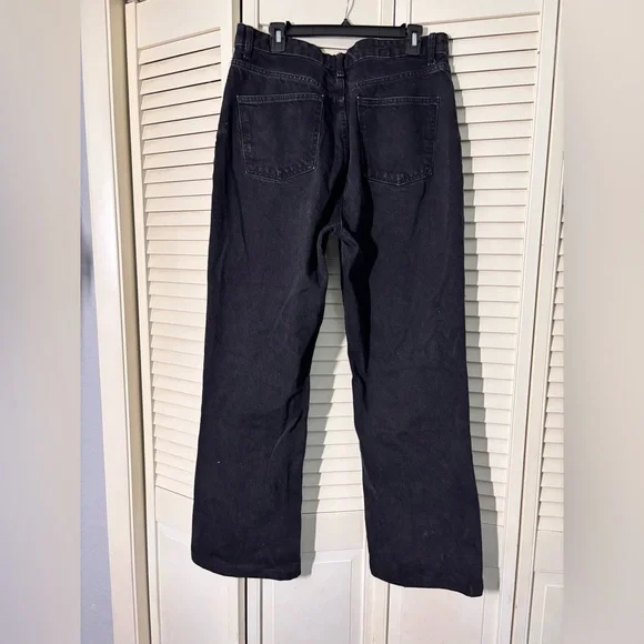 Zara Straight Leg Jeans In black | Sz 14 - Picture 2 of 4